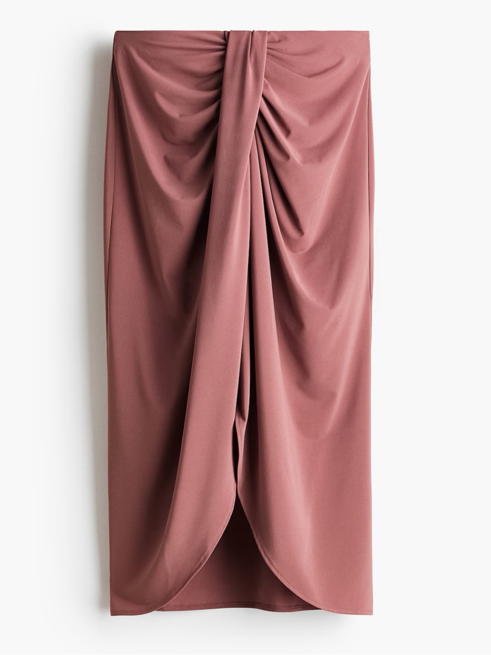 H&M NWT Dusty Pink Draped Midi Skirt